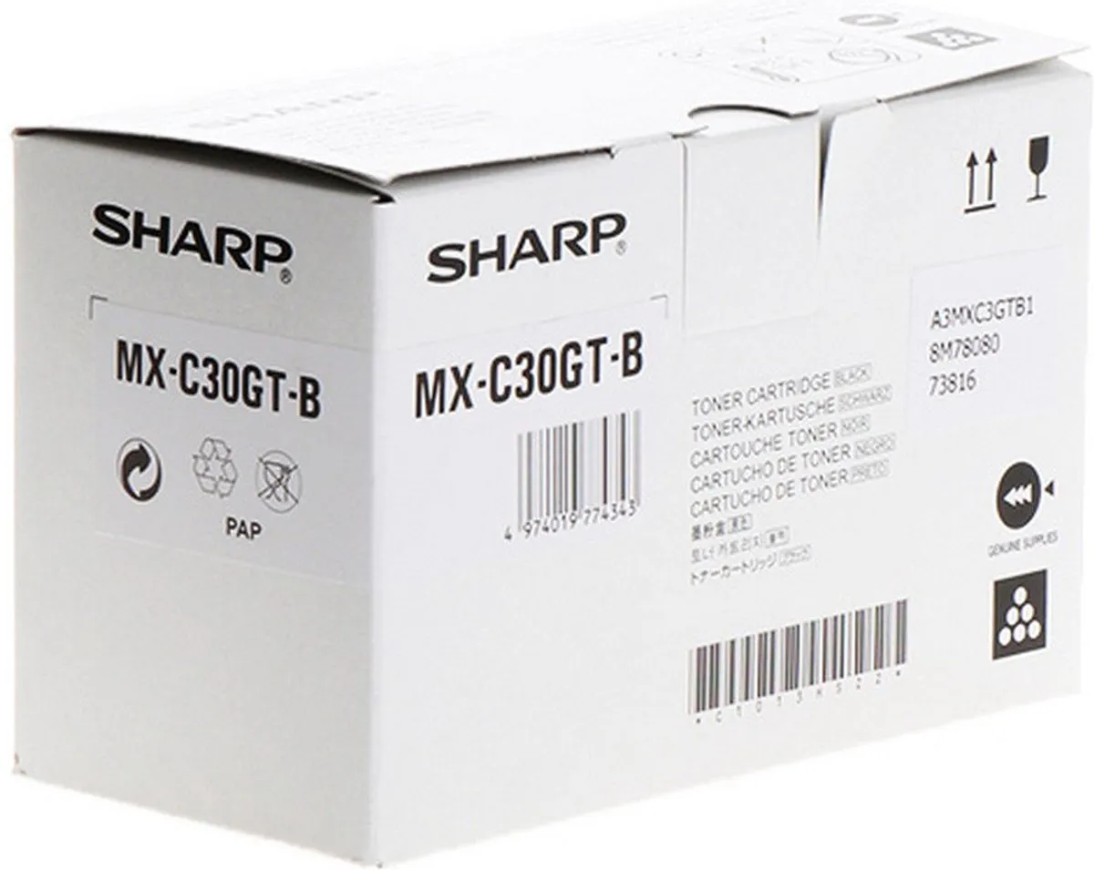 Sharp MXC30GTB Tonercartridge Zwart - 5.000 Pagina's
