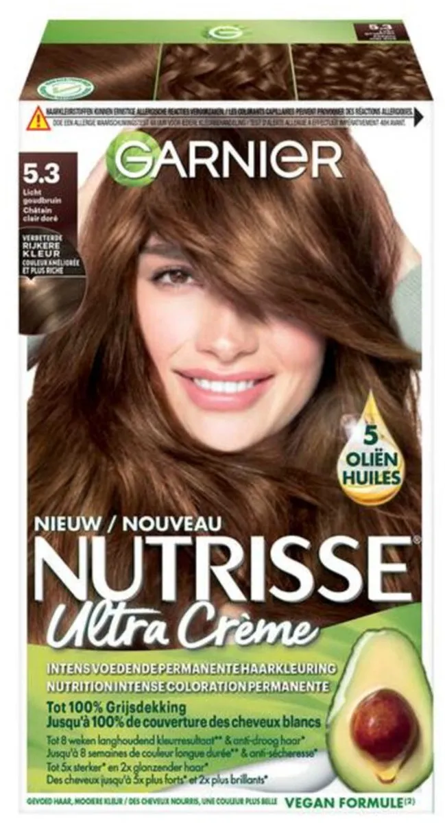 Garnier Nutrisse Ultra Crème Haarkleuring Licht Goudbruin - 15 Stuks