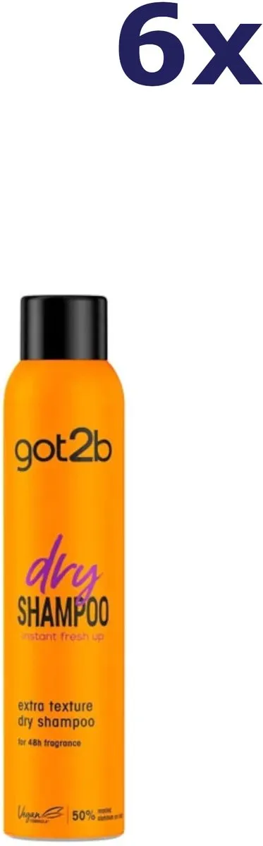 Schwarzkopf Got2b Dry Shampoo Extra Texture 200ml - 6 Stuks