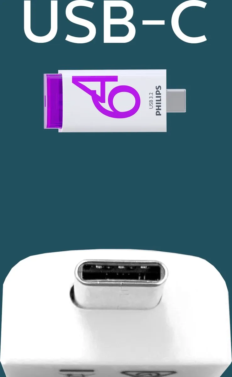 Philips USB-C Click FM64FD175B 64GB - Paars