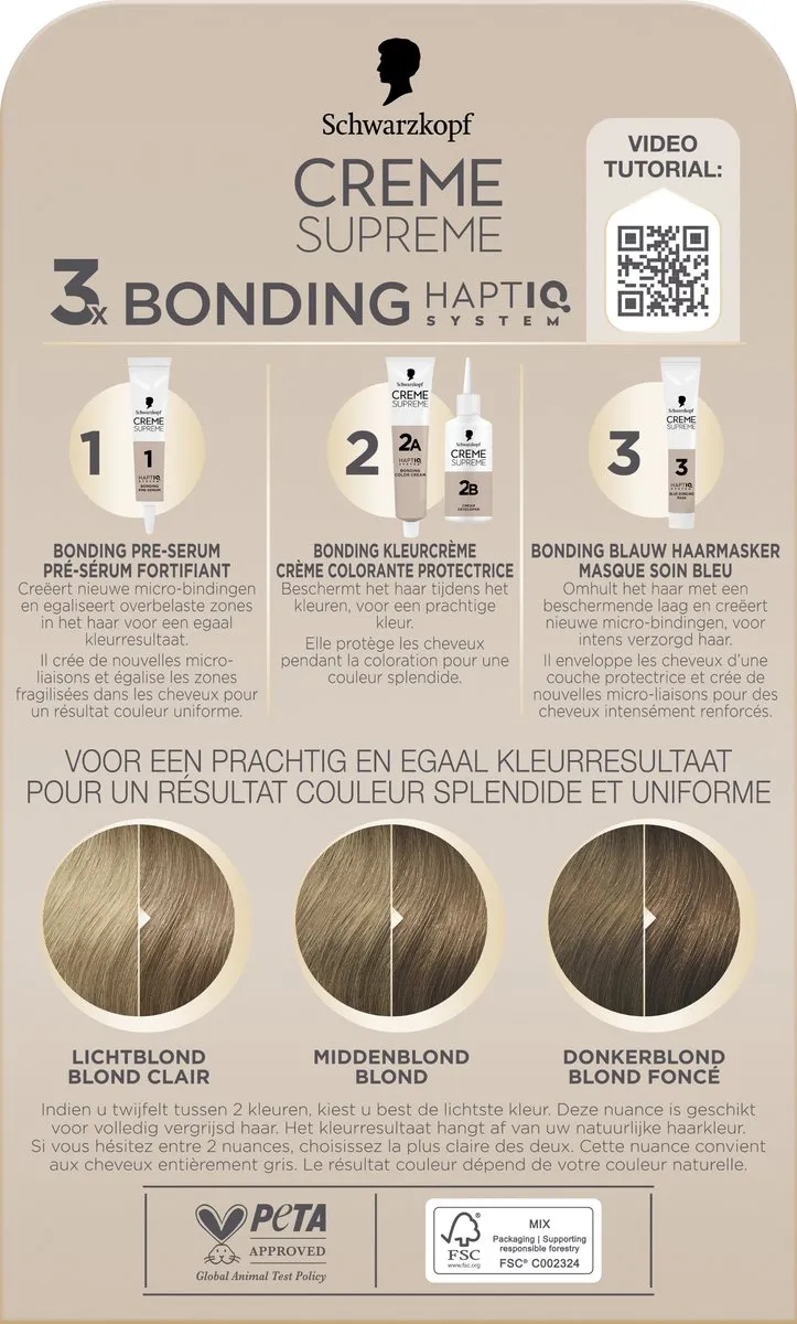 Schwarzkopf Crème Supreme 8-16 Haarverf 245g - Cool Asblond