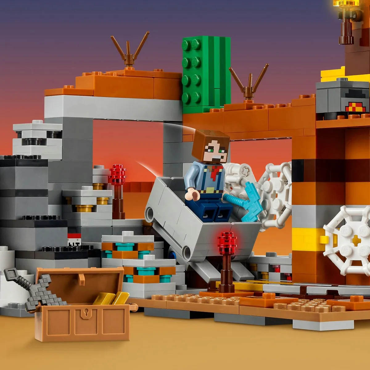LEGO Minecraft De Woestenijmijnschacht 21263 - 538 Stukken