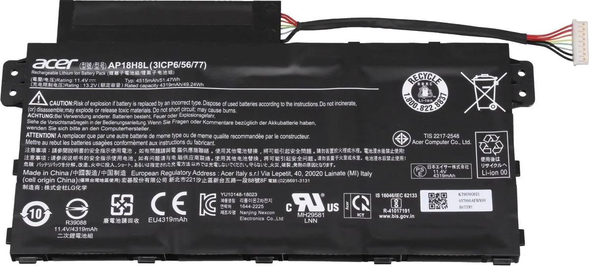Acer AP18H8L Laptopbatterij 51,5Wh