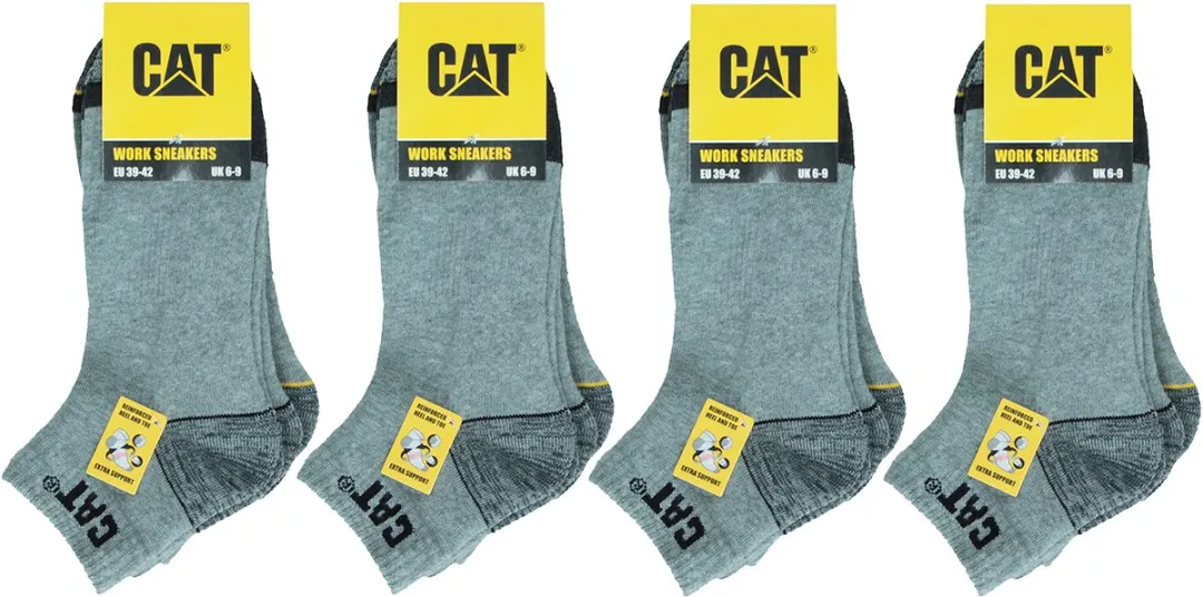 Caterpillar Korte Werksokken Heren 12 Paar - Lichtgrijs