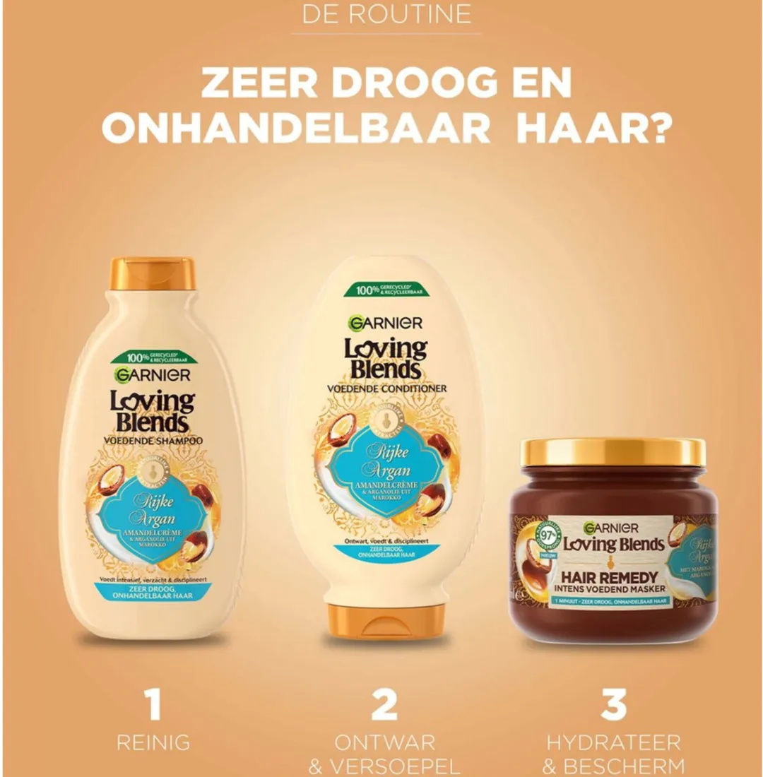 Garnier Loving Blends Haarmasker Argan 340ml - 2 Stuks