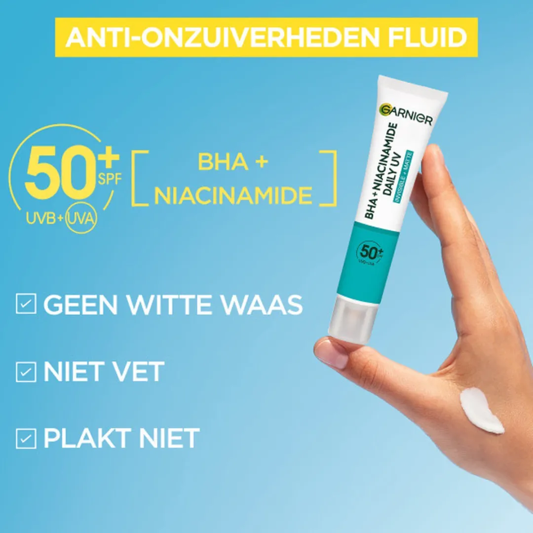 Garnier PureActive BHA Niacinamide Daily Fluid SPF 50+ 40ml