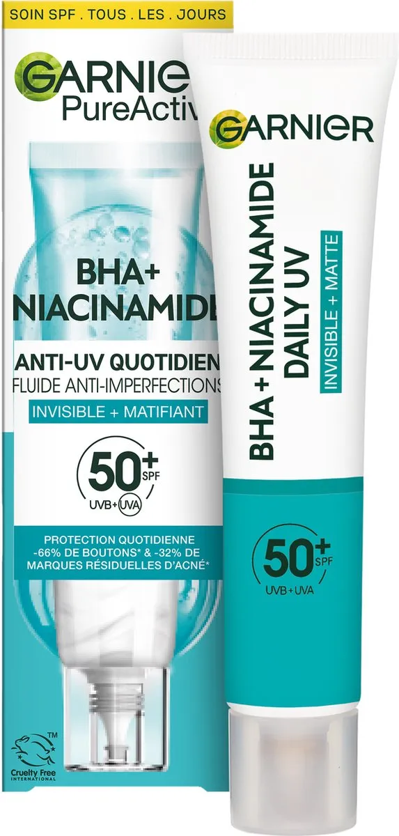 Garnier PureActive BHA Niacinamide Daily Fluid SPF 50+ 40ml