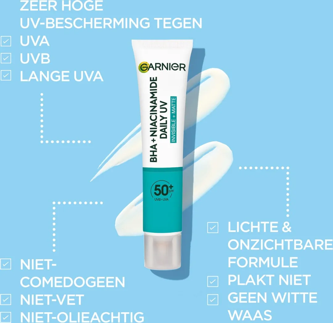 Garnier PureActive BHA Niacinamide Daily Fluid SPF 50+ 40ml