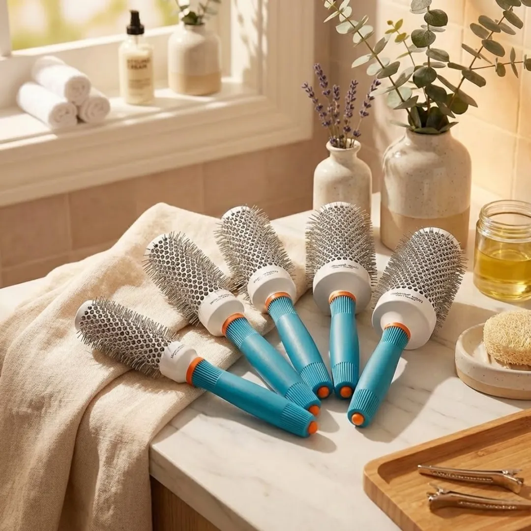 NUVEX Haarborstel Set 5-delig - Blauw/Wit - Metalen Kern