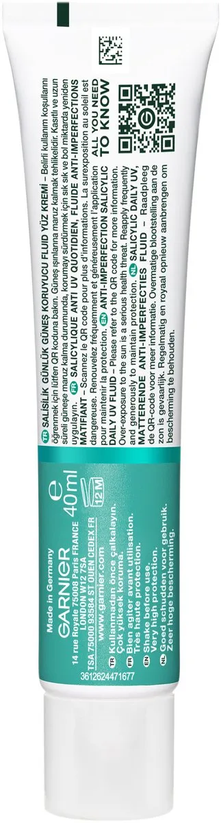 Garnier PureActive Salicylic Anti-Perfecties UV Fluid SPF 50+ 40ml