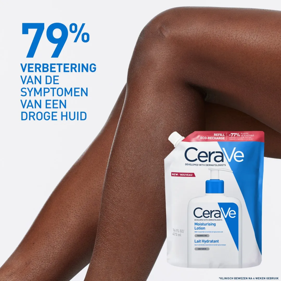 CeraVe Hydraterende melk Navulling - voor de droge tot zeer droge huid - met 3 essentiële ceramiden en hyaluronzuur - 473ml