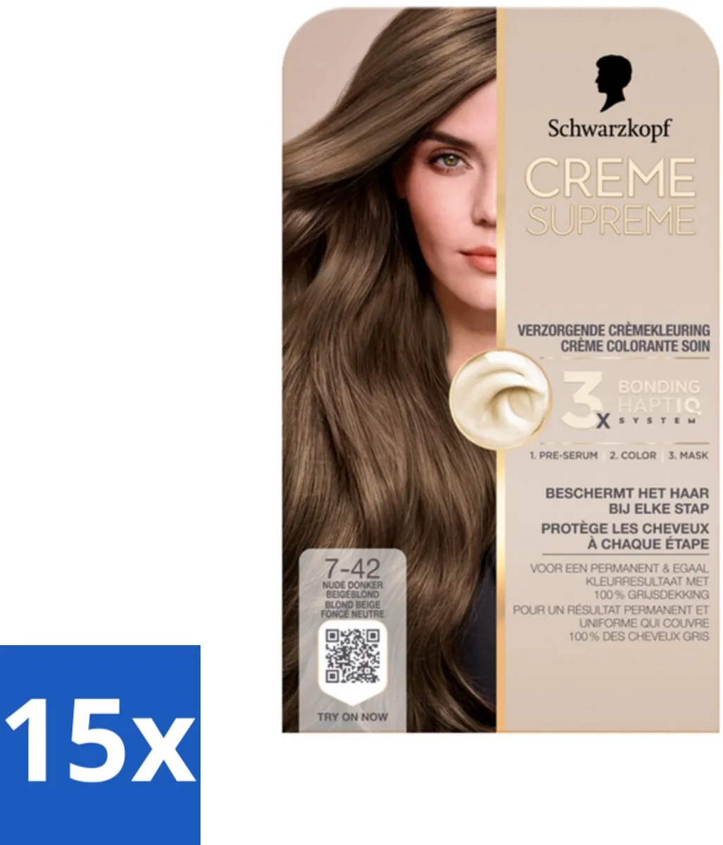 Schwarzkopf Creme Supreme 7-42 Haarkleuring 15x245g
