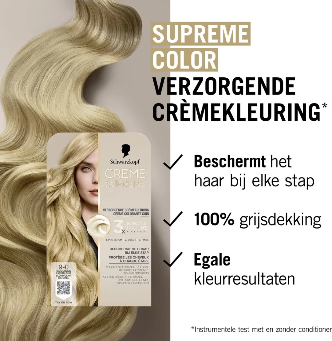 Schwarzkopf Crème Supreme 9-0 Haarkleuring 245g