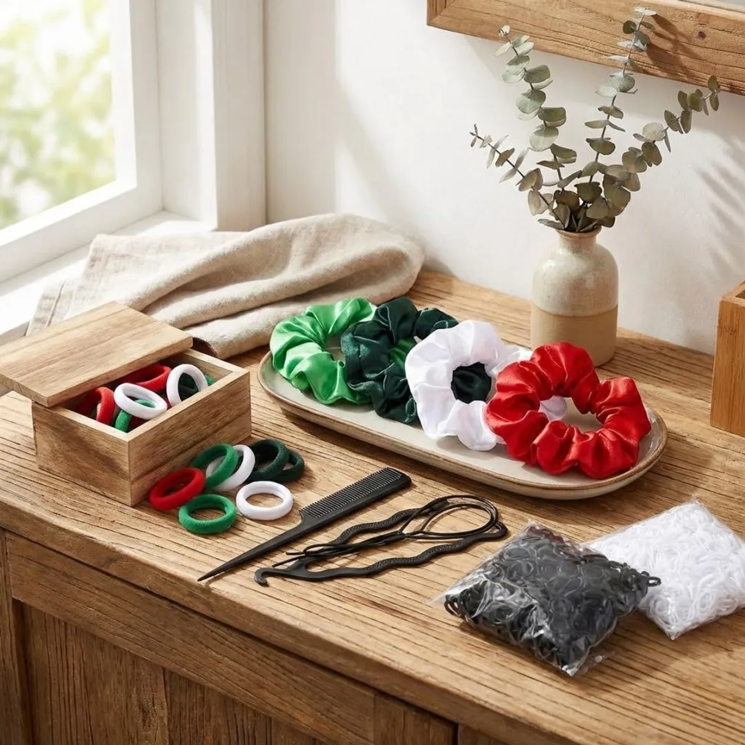 NUVEX Haaraccessoires Set 1109 Stuks - Rood/Groen/Wit