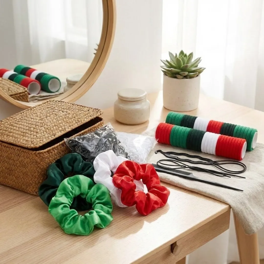 NUVEX Haaraccessoires Set 1109 Stuks - Rood/Groen/Wit