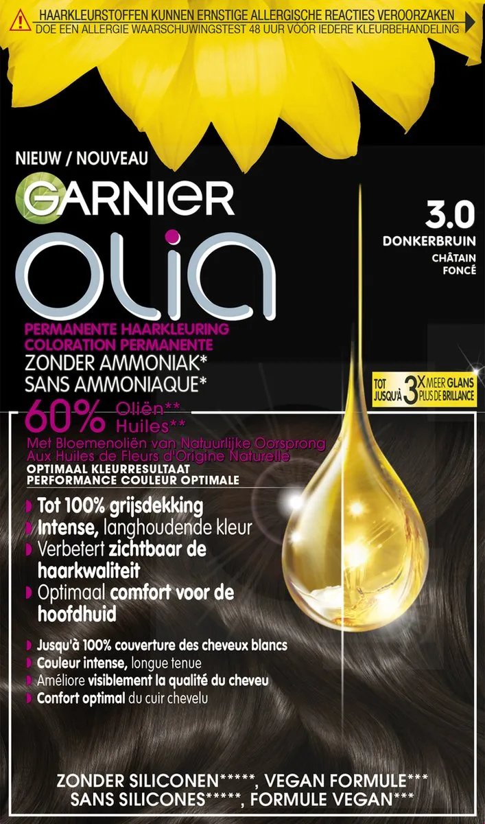 Garnier Olia Donkerbruin Haarverf - Permanent 986ml