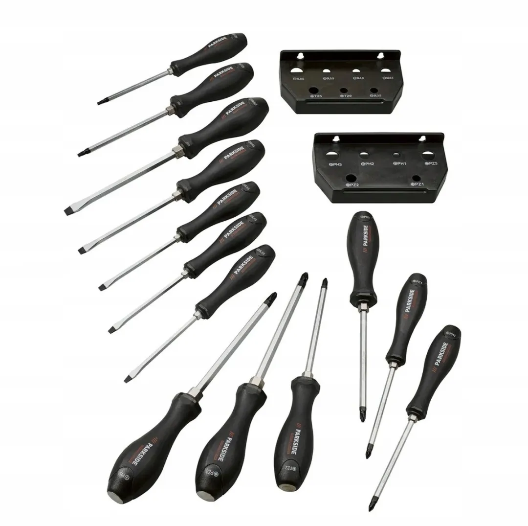 Parkside Schroevendraaierset 15-delig - Torx PH/PZ - Zwart/Zilver
