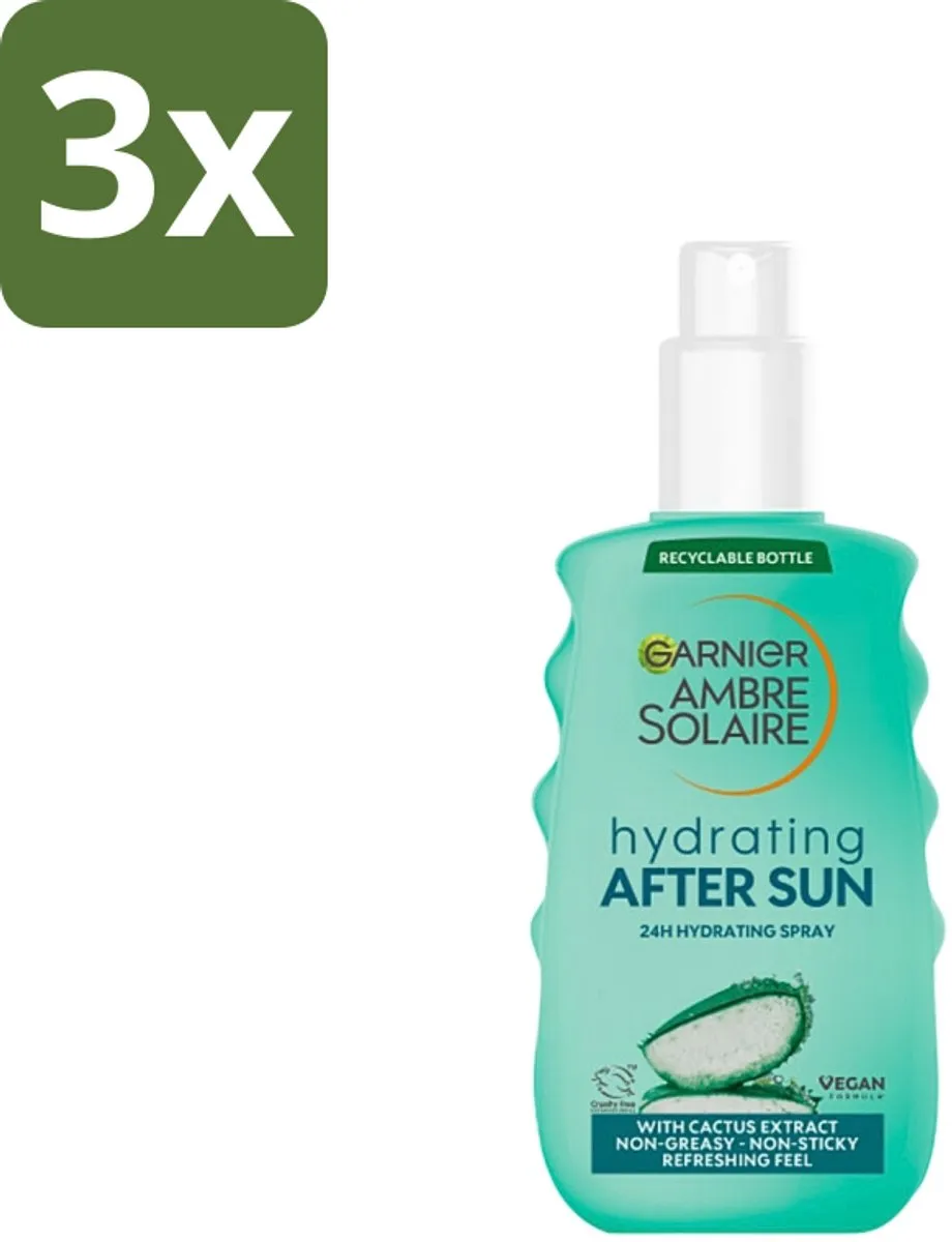 Garnier - Ambre Solaire - Aftersun Spray - Verzorgend - 150 ml - Bulkverpakking - 3 stuks