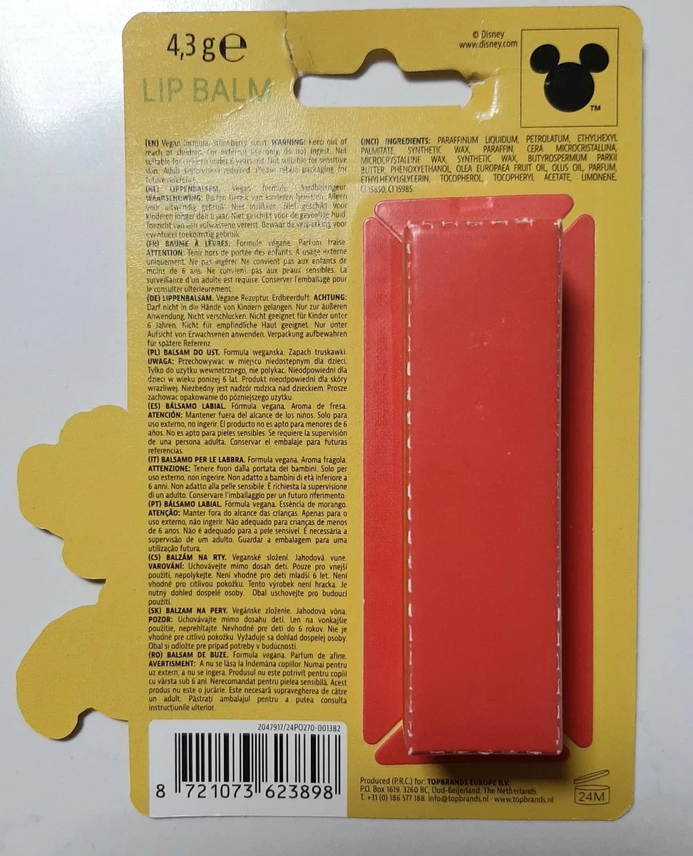 Disney Jungle Book Lipbalsem Aardbei 4.3g - Rood Transparant