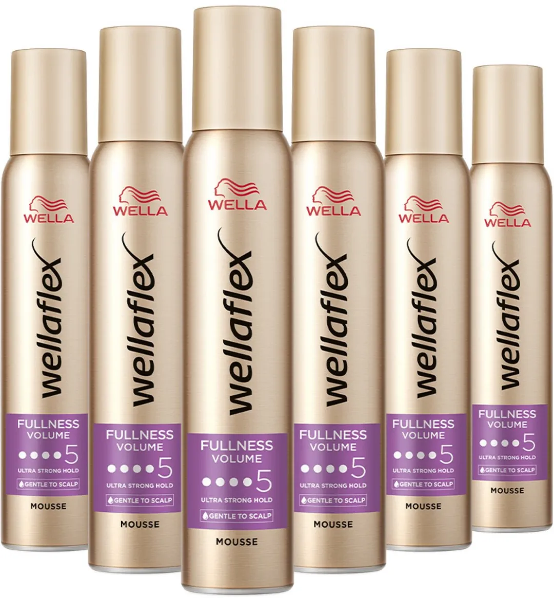 Wella Flex Fullness Volume Ultra Strong Haarmousse - 6x200ml