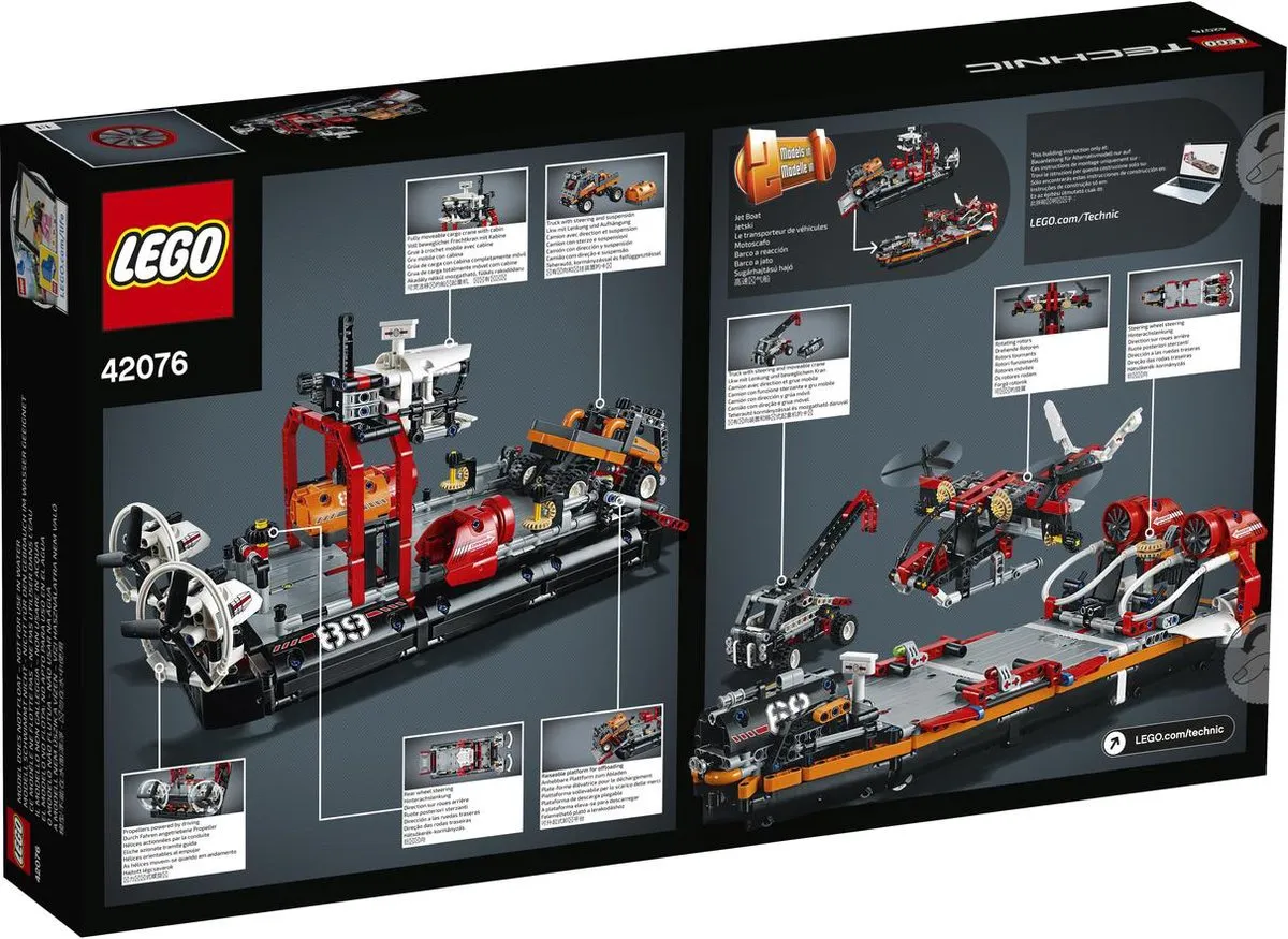 LEGO Technic Hovercraft 42076 - 1020 Stukken - Zwart