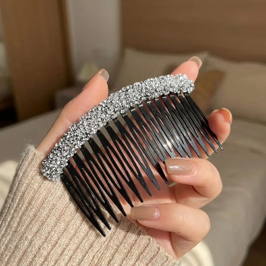 NuveX Strass Haar Kammen 3 Stuks - Zilverkleurig