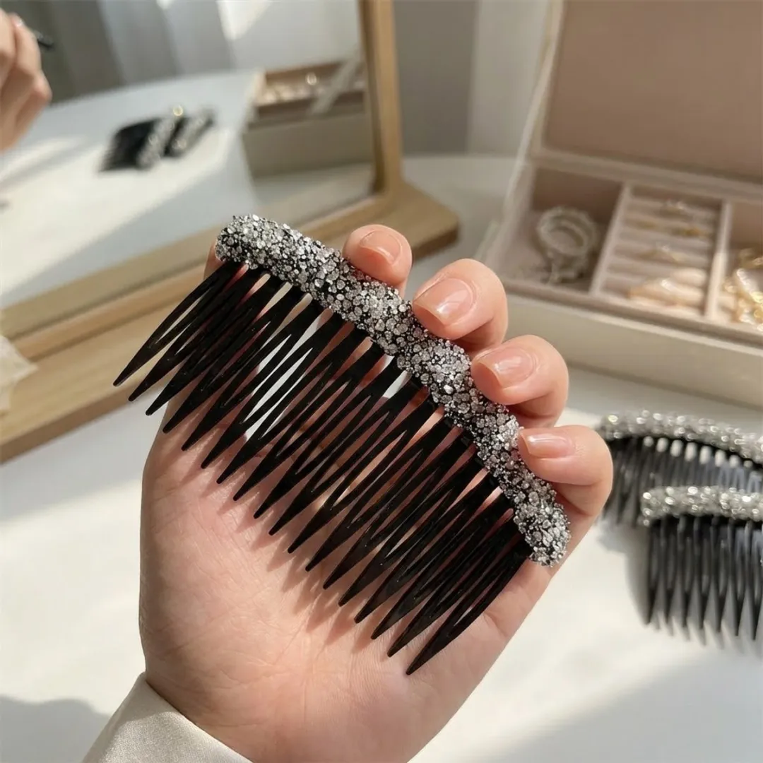 NuveX Strass Haar Kammen 3 Stuks - Zilverkleurig
