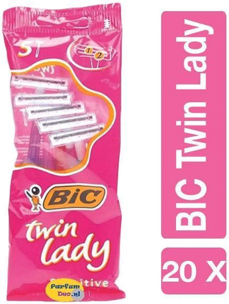 Bic Twin Lady Wegwerpscheermesjes - 100 Stuks (20x5) - 2 Bladen