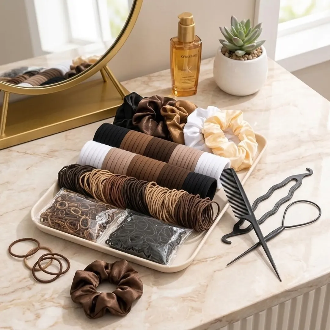NUVEX Haar Accessoires Set 1109 Stuks - Elastiekjes Scrunchies