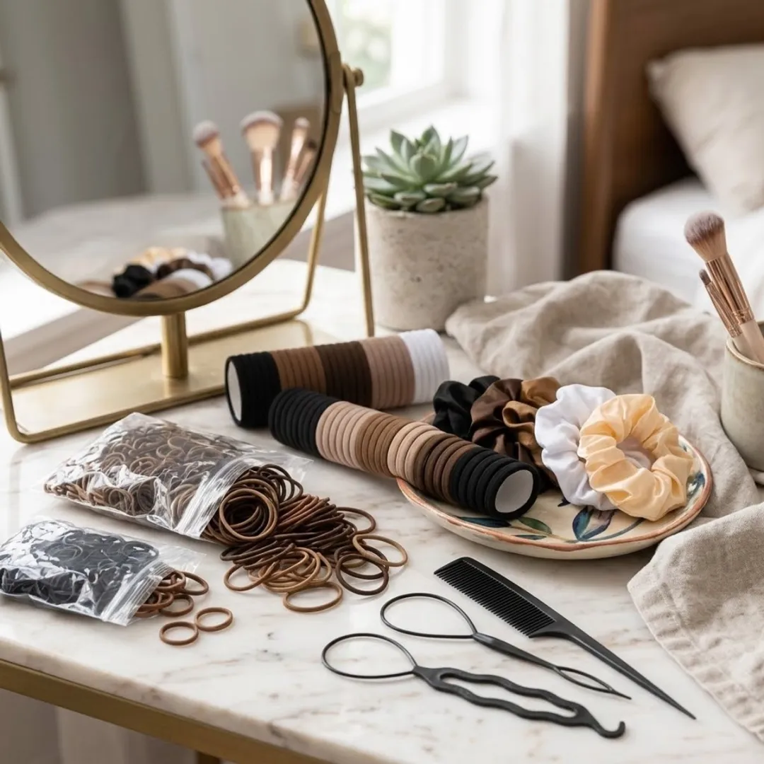 NUVEX Haar Accessoires Set 1109 Stuks - Elastiekjes Scrunchies