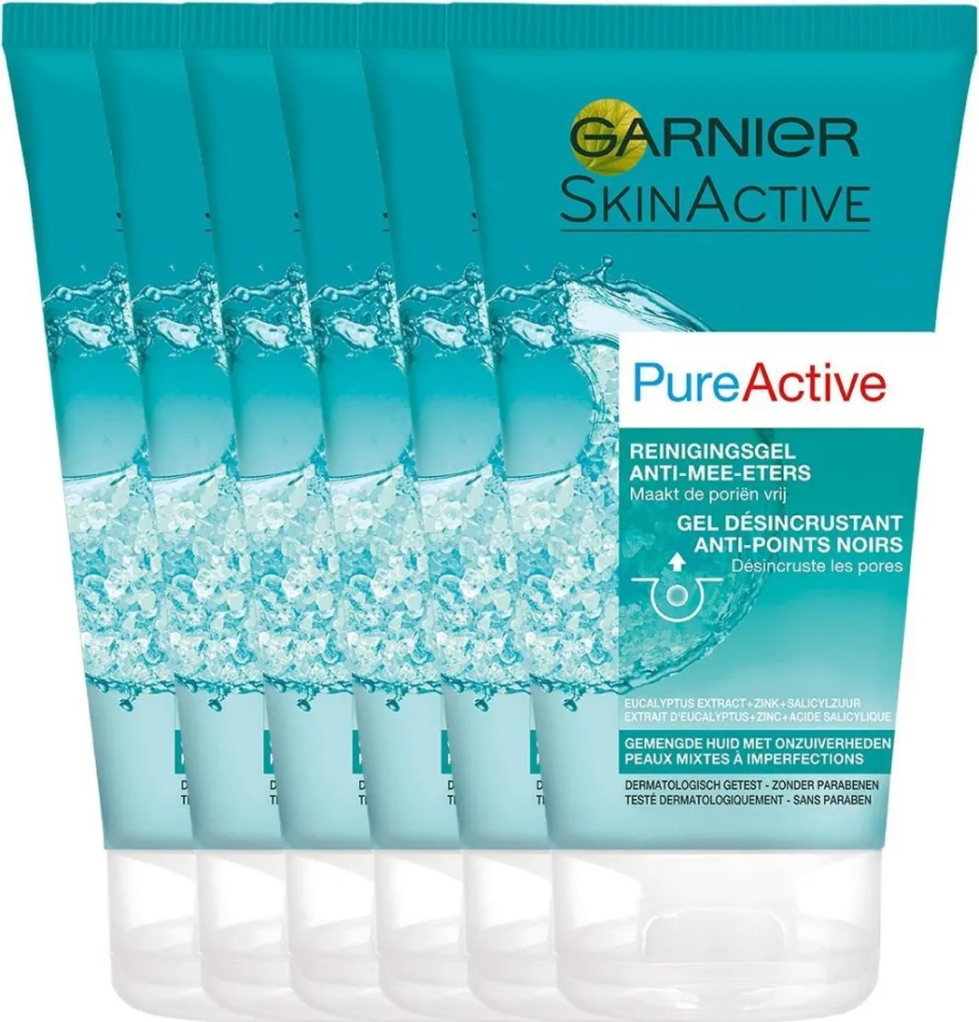 Garnier PureActive Reinigingsgel Anti-Eters 900ml - 6 Stuks