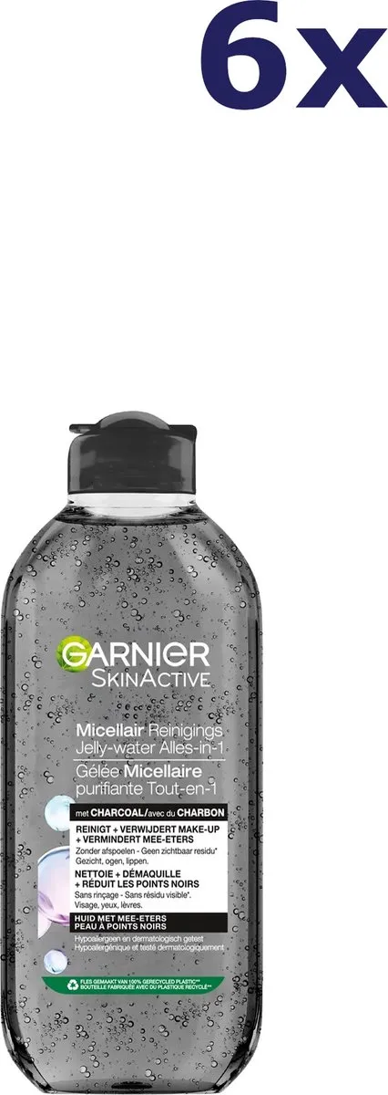 Garnier SkinActive Micellair Reinigingswater Jelly-water Charcoal 6x400ml