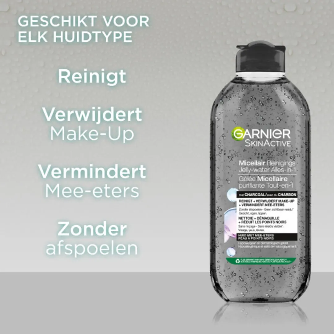 Garnier SkinActive Micellair Reinigingswater Jelly-water Charcoal 6x400ml