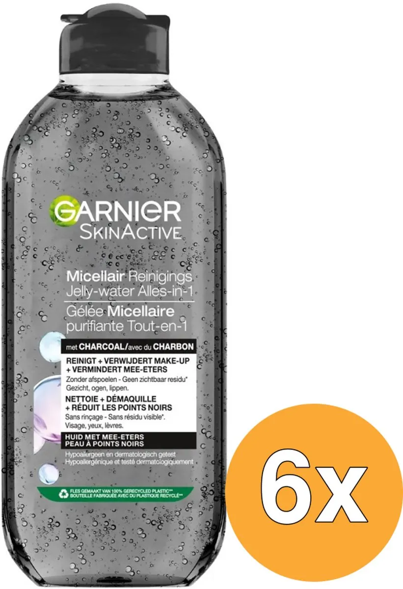 Garnier SkinActive Micellair Reinigingswater Jelly-water Charcoal 6x400ml