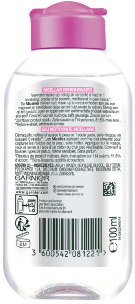 Garnier SkinActive Micellair Water 100ml - 12 Stuks