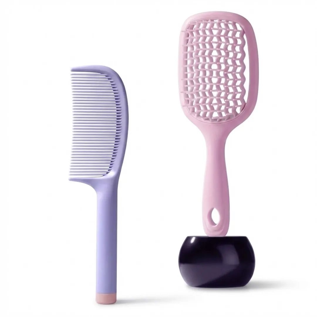 NUVEX Pastel Roze & Lichtpaarse Haarborstel Set 2 Stuks