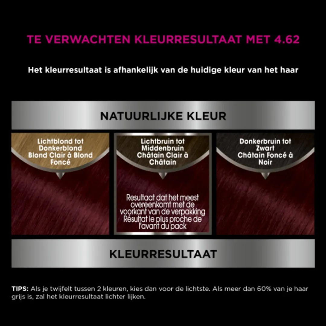 Garnier Olia 4.62 Haarkleuring Donker Granaatrood - 6 Stuks