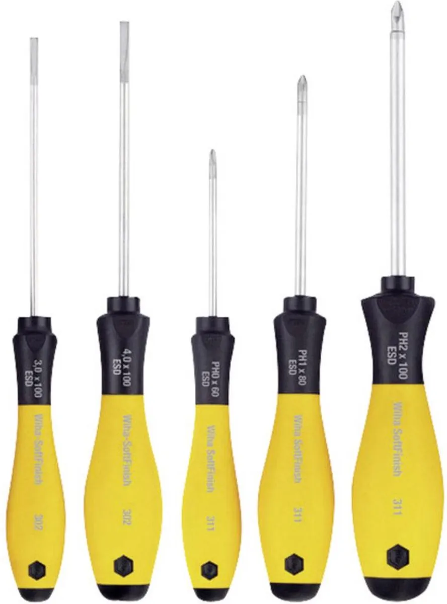 Wiha ESD Schroevendraaierset 27252 - 5-delig - PH 0/1/2