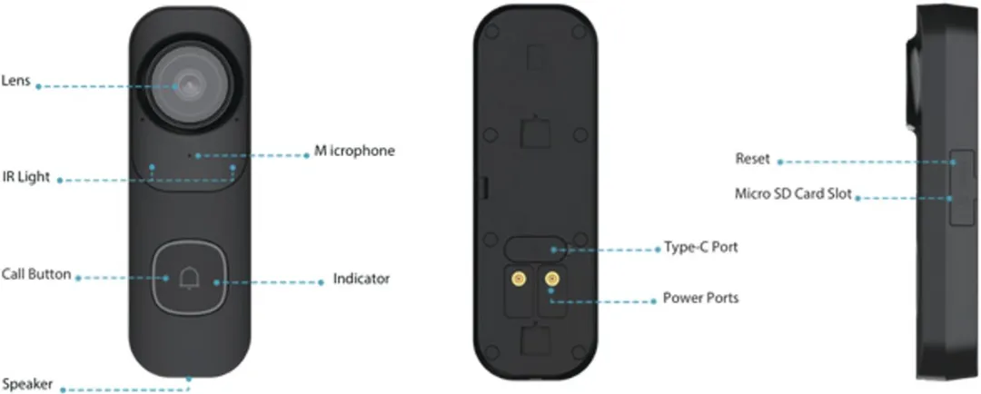 Dahua DB41AB WiFi Deurbel met Camera - Zwart