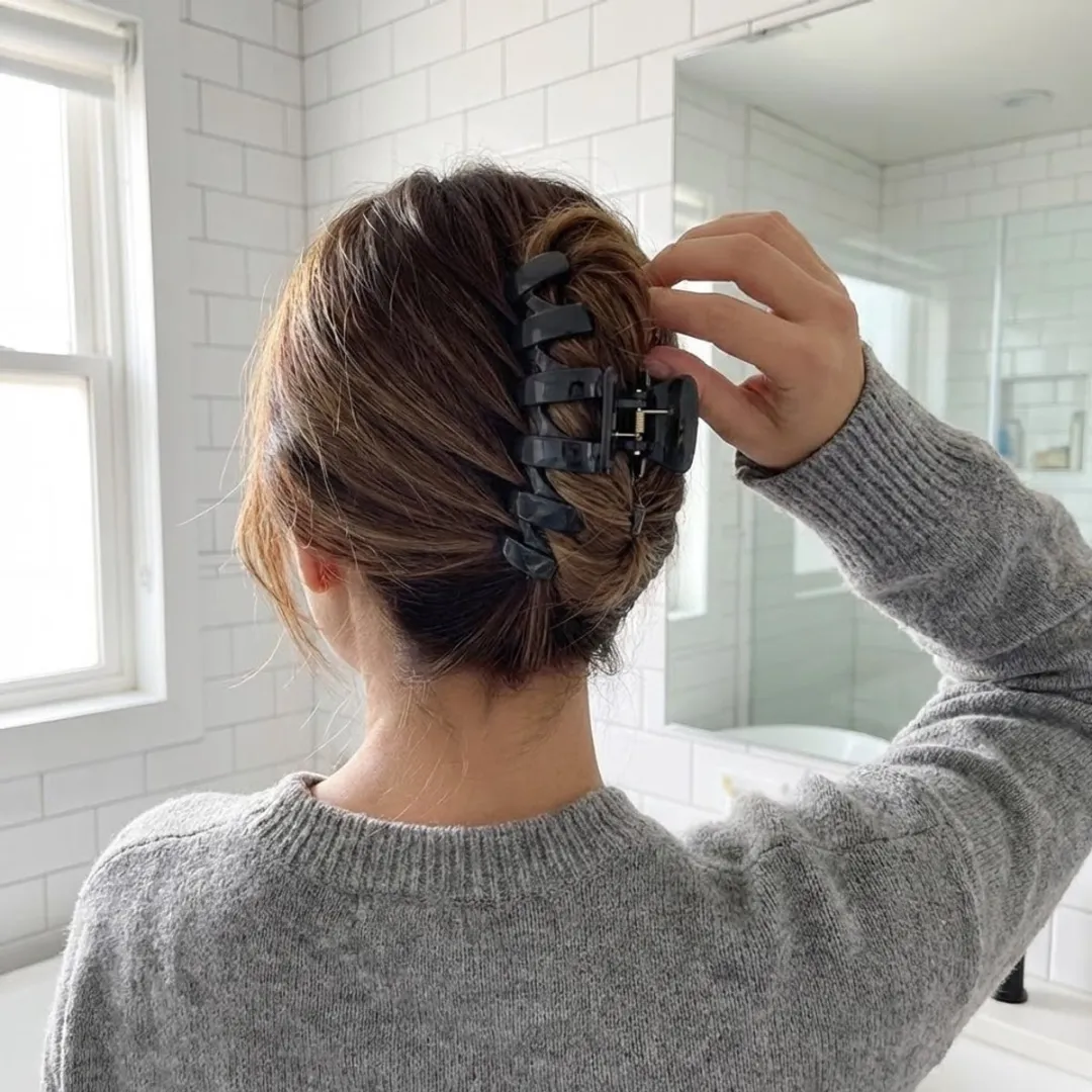 NuveX Haarclip Marmer Zwart - Kunststof