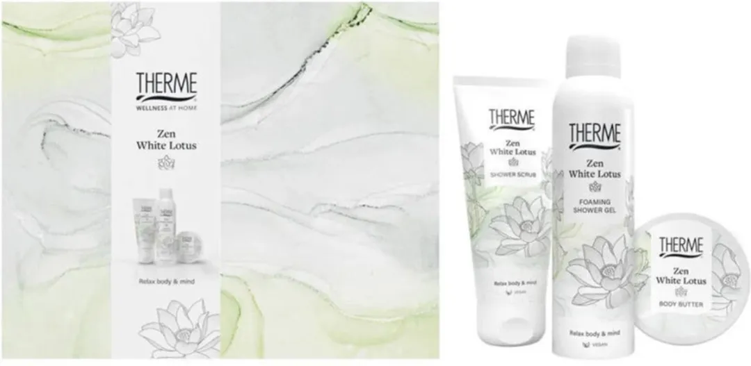 Therme Zen White Lotus Geschenkset - Douchegel, Scrub & Bodylotion 598g
