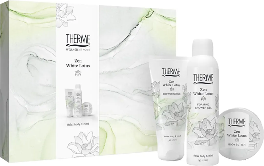Therme Zen White Lotus Geschenkset - Douchegel, Scrub & Bodylotion 598g
