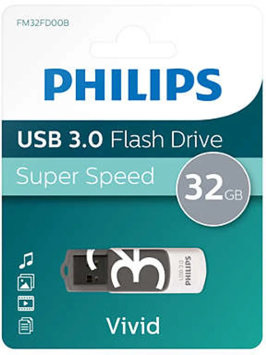 Philips Vivid FM32FD00B USB Stick 3.0 - 32GB - Grijs