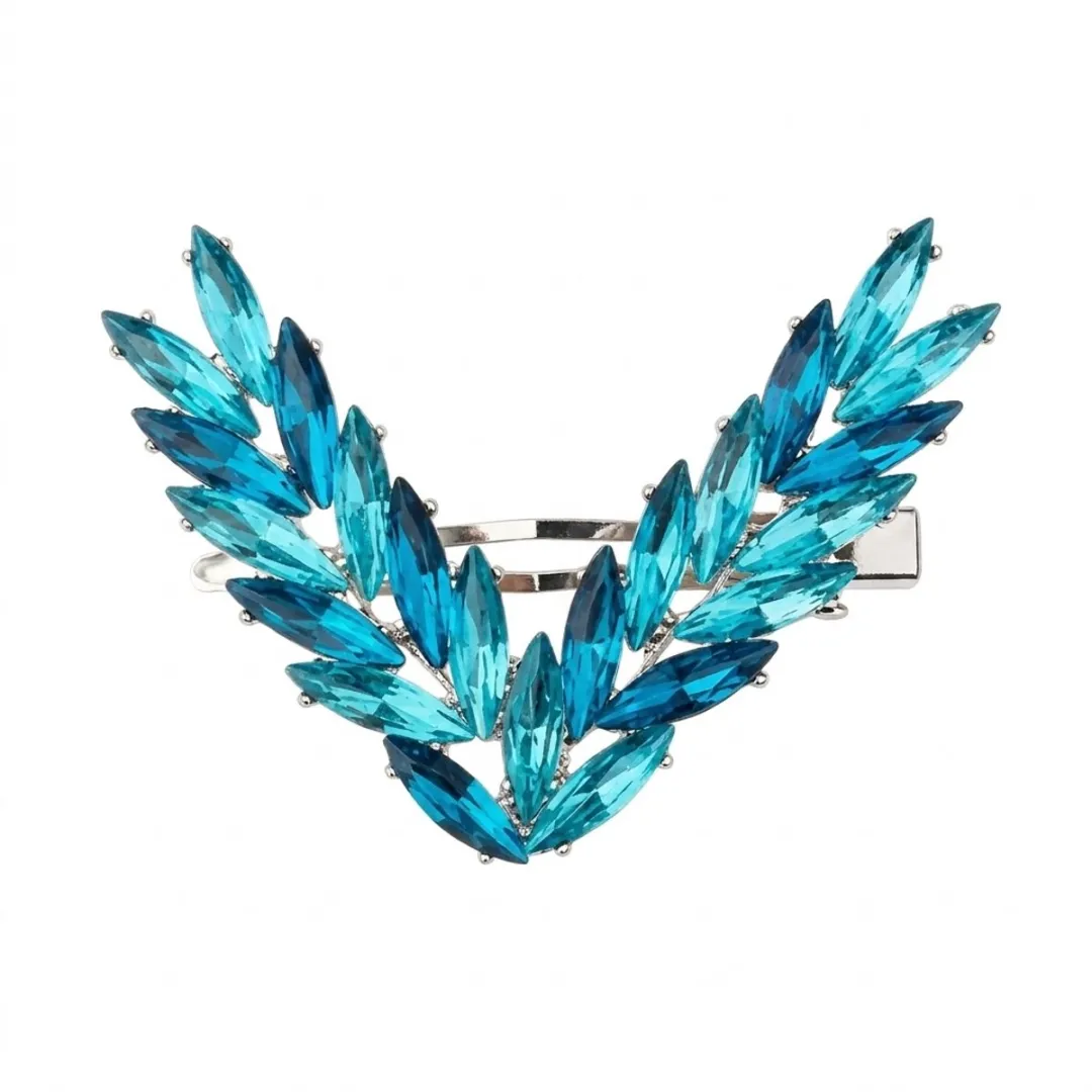 NuveX Turquoise Haarspeld met Kristal Look