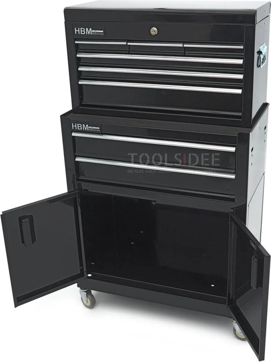 HBM Gereedschapswagen Model 2 - 7 Lades - Zwart