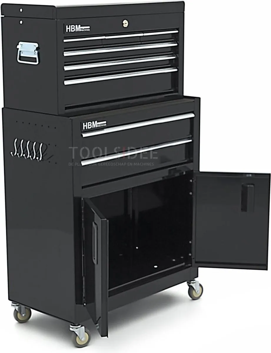 HBM Gereedschapswagen Model 2 - 7 Lades - Zwart