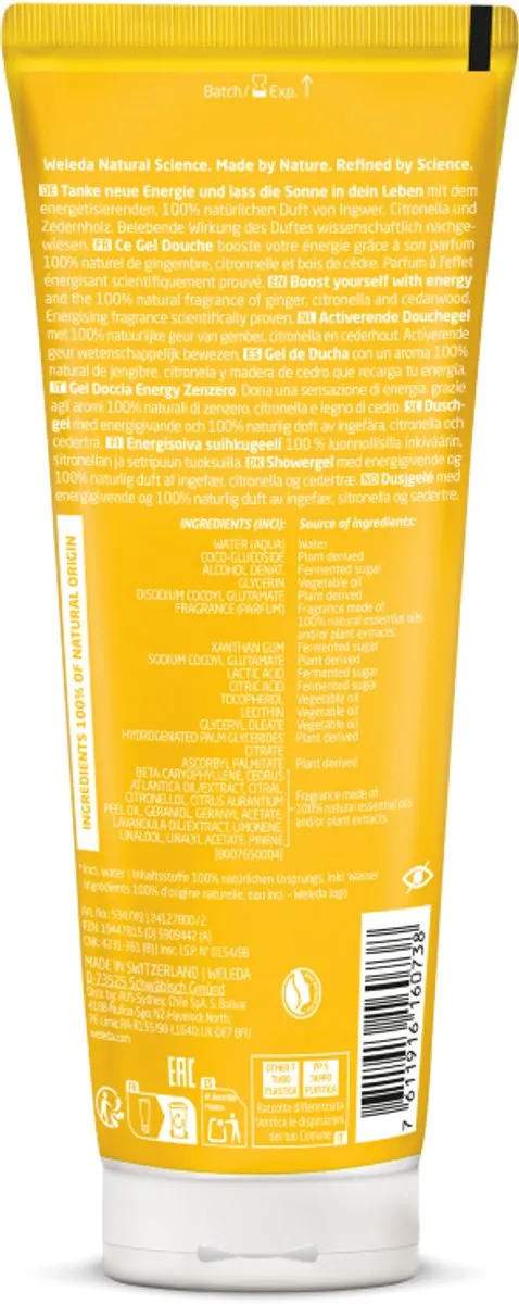 Weleda Aroma Shower Energy Douchegel 200ml - afbeelding 6 van 6