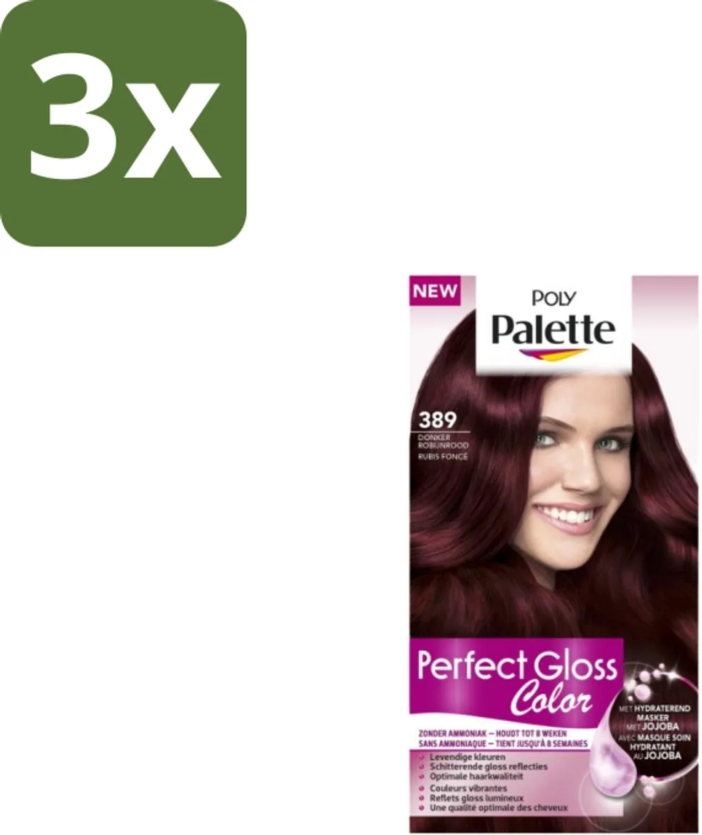 Schwarzkopf Poly Palette Haarverf 389 Donker Robijnrood