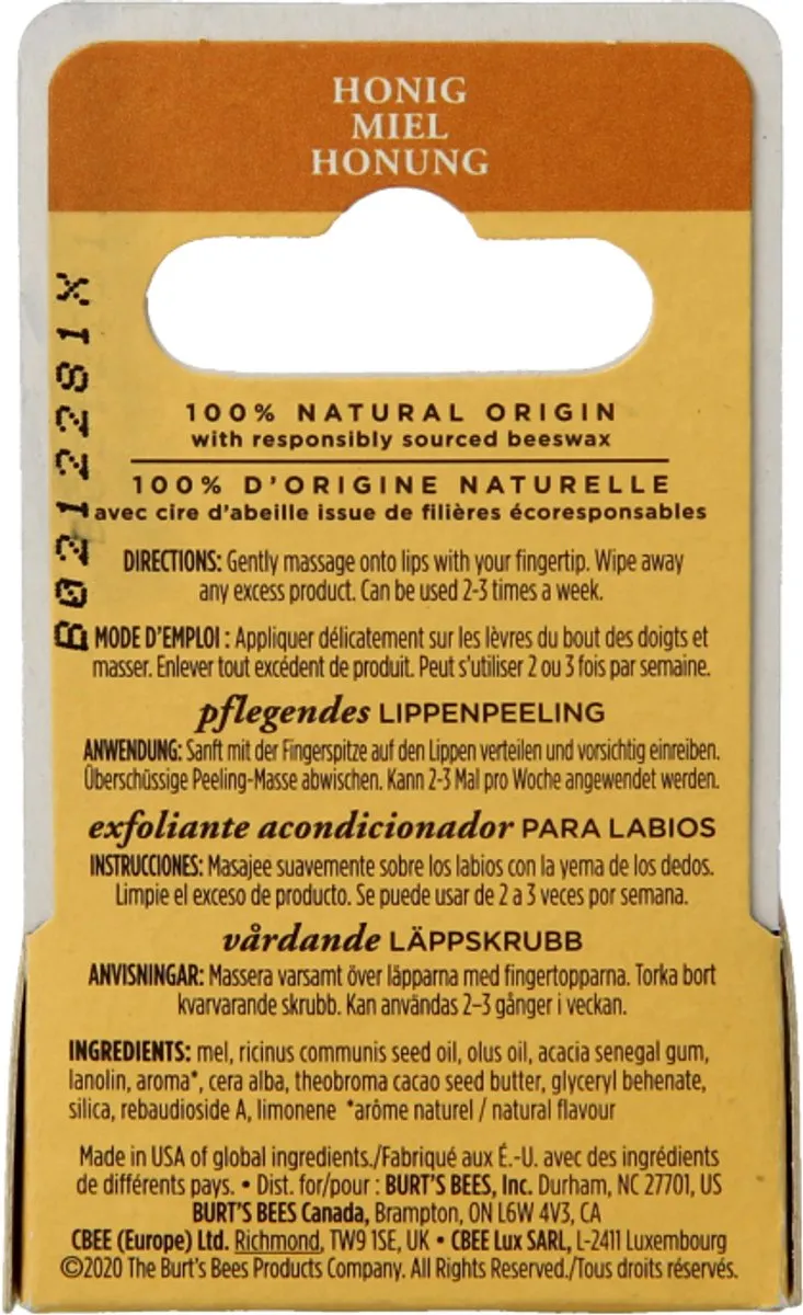 Burt's Bees Conditioning Lip Scrub 7ml - Natuurlijk