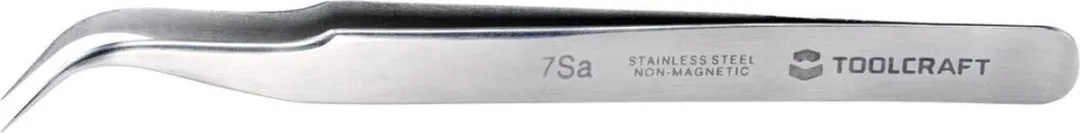 TOOLCRAFT TO-5861037 Precisiepincet 120mm - 7a SA Sikkelspits - Gebogen 55°